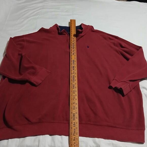 U.S. POLO ASSN. Men's 4XLT 1/4 Zip Red Long-Sleeved Pull Over 100% Cotton Shirt - Picture 8 of 11